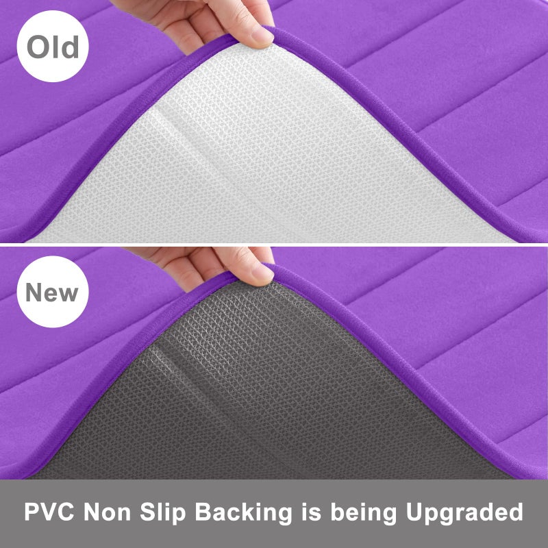 Buganda Memory Foam Bath Mat, 24" x 16", Ultra Soft and Non-Slip Bathroom Rugs, Water Absorbent and Machine Washable Bath Rug for Bathroom, Shower, and Tub, Purple - Image 3